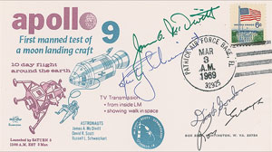 Lot #8205  Apollo 9 Signed Cover with Back-Up Crew - Image 1