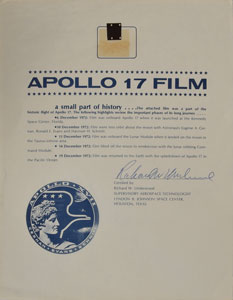 Lot #8389  Apollo 17 Flown Film Fragment Presentation - Image 1