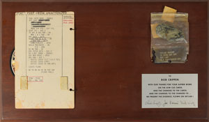Lot #8413  Skylab 2: Bob Crippen's Flown Cue Card and Eraser - Image 2