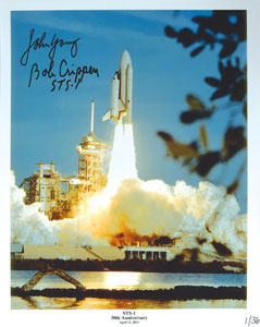 Lot #8494  STS-1 Signed Photograph - Image 1