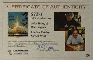 Lot #8494  STS-1 Signed Photograph - Image 2