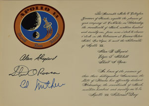Lot #8315  Apollo 14 Crew Signed Program - Image 1