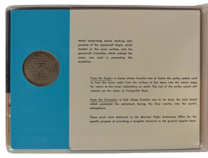 Lot #8268  Apollo 11 Flown Film and Kapton Fragments and MFA Medal - Image 2