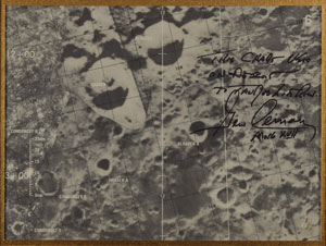 Lot #8379 Gene Cernan Flown Apollo 17 Signed Map  - Image 2