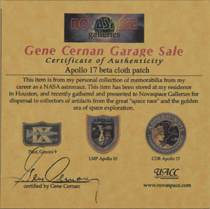 Lot #8395 Gene Cernan's Apollo 17 Beta Cloth - Image 2