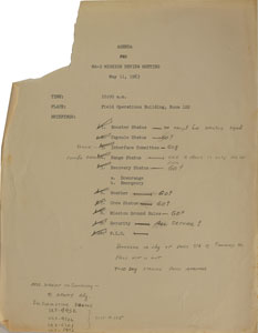 Lot #8078  MA-9: Gordon Cooper Mission Notes Archive - Image 1