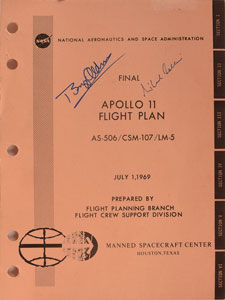 Lot #8225  Apollo 11 Flight Plan Signed By Aldrin and Collins - Image 2