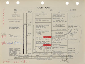 Lot #8225  Apollo 11 Flight Plan Signed By Aldrin and Collins - Image 3