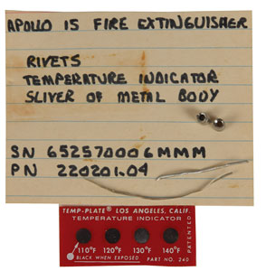 Lot #8362  Apollo 15 Fire Extinguisher Assorted Small Components  - Image 1