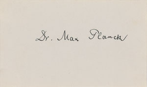 Lot #179 Max Planck
