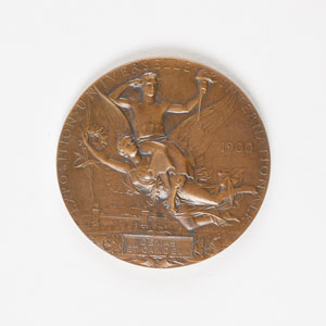 Lot #846  Paris 1900 Exposition Universelle/Summer Olympics Bronze Commemorative Medal with Original Case - Image 2