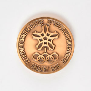 Lot #844  Calgary 1988 Winter Olympics Bronze Participation Medal with Original Case - Image 2