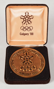 Lot #844  Calgary 1988 Winter Olympics Bronze Participation Medal with Original Case - Image 4