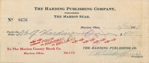 Lot #114 Warren G. Harding - Image 1