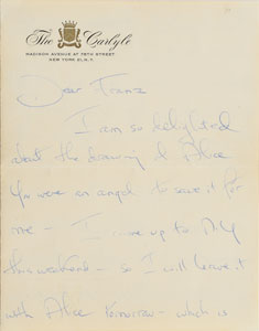 Lot #9019 Jacqueline Kennedy 1960 Autograph Letter