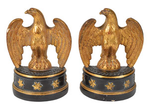 Lot #9057 John F. Kennedy’s Senatorial and Presidential Office Pair of Gold and Black Eagle Bookends - Image 1