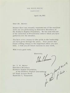 Lot #9036 John F. Kennedy 1961 Typed Letter Signed