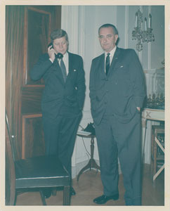 Lot #9048 John F. Kennedy and LBJ Photo that Hung in the White House  - Image 1