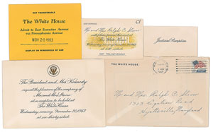 Lot #9080 Jacqueline Kennedy Handwritten Condolence Card Note and Ephemera - Image 3