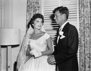 Lot #9148 John and Jacqueline Kennedy 1953 Wedding Reception Oversized Photograph - Image 1