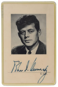 Lot #9007 John F. Kennedy's Personally-Owned Signed Senate ID Card - Image 1