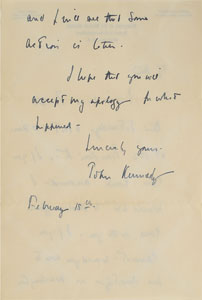 Lot #9006 John F. Kennedy 1951 Autograph Letter Signed - Image 4