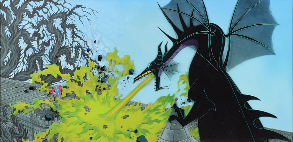 Lot #770 Maleficent and Prince Phillip production cels from Sleeping Beauty
