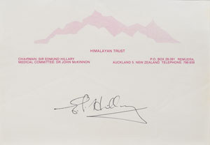 Lot #308 Edmund Hillary - Image 1