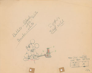 Lot #707 Mickey Mouse production drawing from Mickey’s Service Station - Image 1