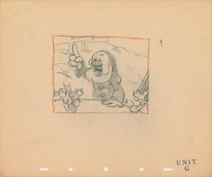 Lot #723 Sleepy production storyboard drawing from Snow White and the Seven Dwarfs - Image 1