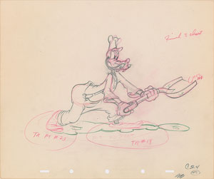 Lot #743 Goofy production drawing from Tugboat Mickey - Image 1