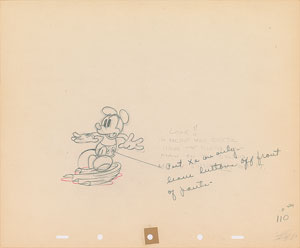 Lot #711 Mickey Mouse production drawing from Mickey’s Rival - Image 1