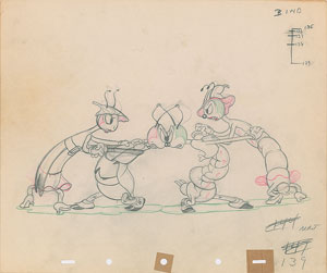 Lot #728 Dancing Bugs production drawing from Woodland Cafe - Image 1