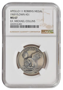 Lot #41 Michael Collins's Apollo 11 Flown Robbins Medal