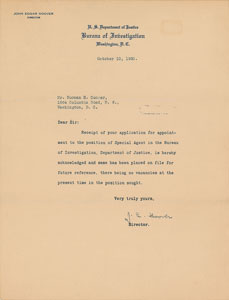 Lot #311 J. Edgar Hoover - Image 1