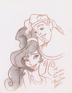 Lot #795 Hercules and Meg publicity drawing from 