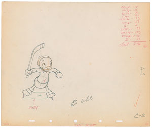 Lot #732 Huey Duck production drawing from  Hockey Camp - Image 1