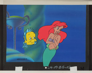 Lot #789 Ariel and Flounder production cels from The Little Mermaid TV Show - Image 1
