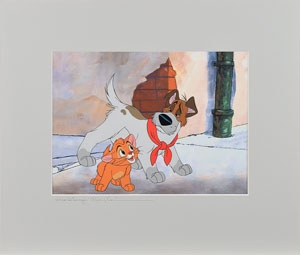 Lot #800 Oliver and Dodger limited edition cel from Oliver and Company - Image 1