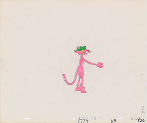 Lot #830 Pink Panther production cels and drawings