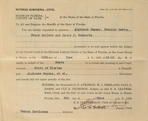 Lot #2102 Al Capone Signed Document