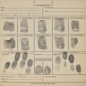 Lot #2115  Purple Gang and Harry Meltzer Fingerprint Card and Paper Archive - Image 1