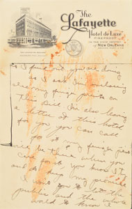 Lot #2028 Raymond Hamilton 1934 Autograph Letter Signed and Hotel Bill - Image 2