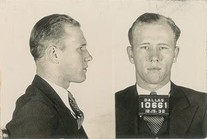 Lot #2071 Raymond Hamilton Original Vintage Mug Shot Photograph and FBI Papers - Image 1