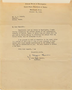Lot #2051 Sheriff 'Smoot' Schmid Family's Pair of Signed J. Edgar Hoover Letters - Image 2