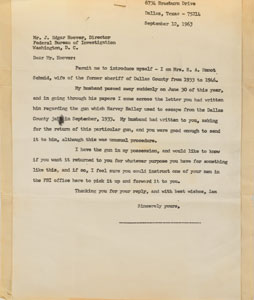 Lot #2051 Sheriff 'Smoot' Schmid Family's Pair of Signed J. Edgar Hoover Letters - Image 3