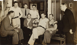 Lot #2026 Raymond Hamilton, Roy Thornton, and Sheriff 'Smoot' Schmid Original Vintage Photograph