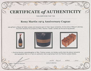 Lot #2132 Meyer Lansky's Remy Martin 1974 Anniversary Cognac - Image 7