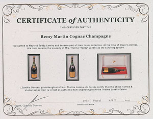 Lot #2130 Meyer Lansky's Remy Martin Cognac Champagne - Image 5
