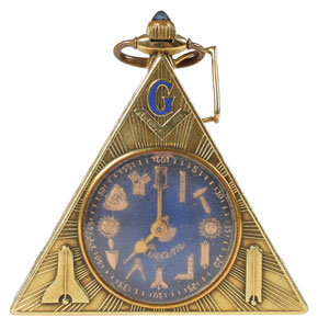Lot #2128 Meyer Lansky Personally Gifted Masonic Hiram Watch - Image 1